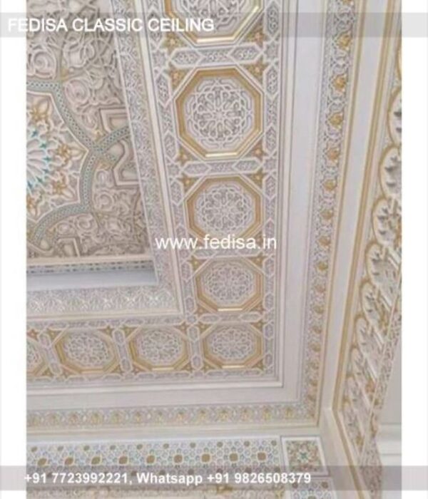 Classical Ceiling Pop Luxury Fiber Ceiling Design For Bedroom