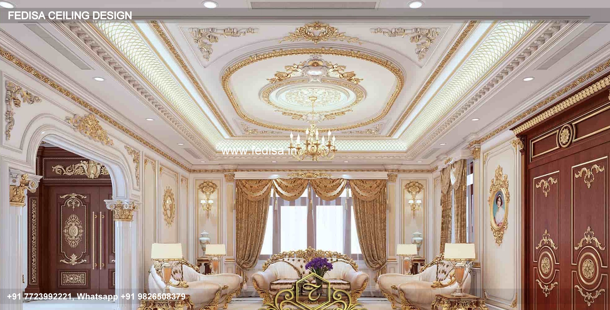 Classical Pop Design Latest Luxury Pooja Room Ceiling
