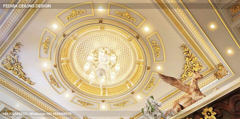 Classical Wooden False Ceiling Luxury Two Fan Ceiling Pop Design