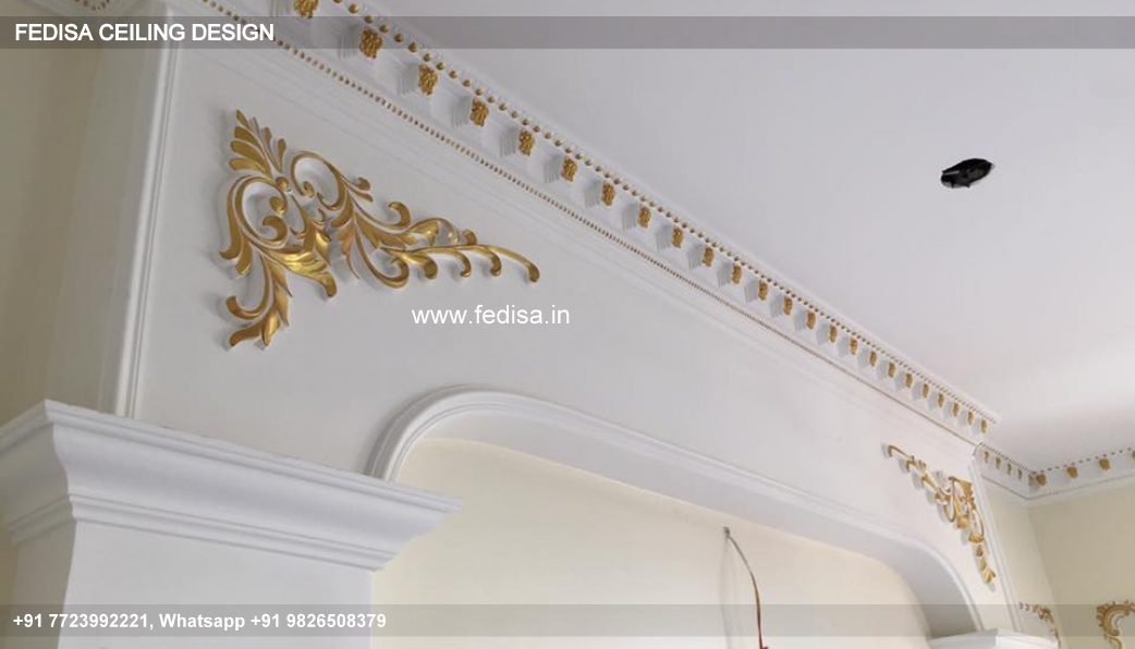 Luxury Pop Fall Ceiling Design Classic L Shape Hall Ceiling
