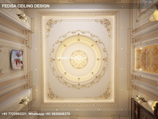 Luxury False Ceiling Classic Interior Roof Design For Living Room