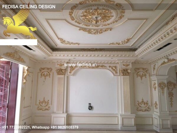 Luxury False Ceiling Design For Living Room Classic Carnish Color Design