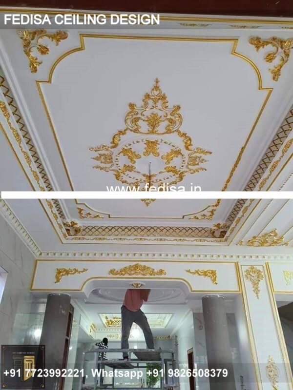 Classic Plus Minus Pop Classical False Ceiling For Living Room With Two Fans