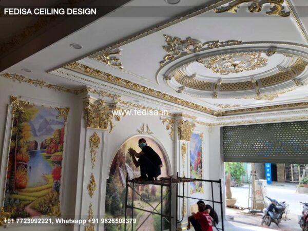 Luxury Room Ceiling Design Classic Pvc Ceiling Hall Design