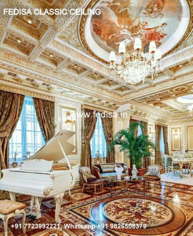 Classical Room Ceiling Design Luxury Plywood Pop Design
