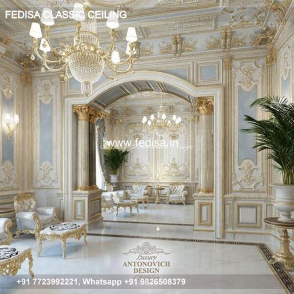 Luxury Pop False Ceiling Design Classic Living Room Fan Design