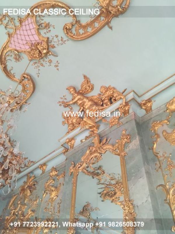 Luxury Pop Flower Design Classic Ceiling Design Color For Hall