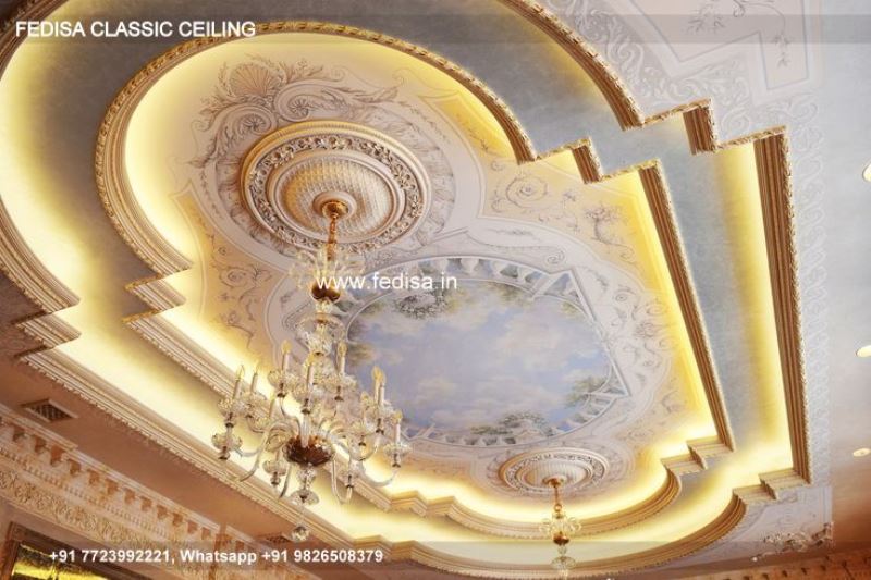 Luxury Gypsum Board Design Classic False Ceiling Price Per Sq Ft