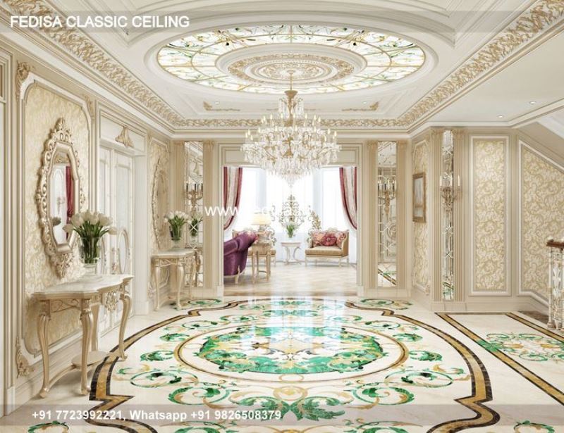 Classic Pop Ceiling Design Hall Classical False Ceiling Square Feet Price