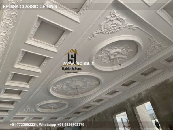 Classical Pop Fall Ceiling Design Luxury False Ceiling With Wardrobe