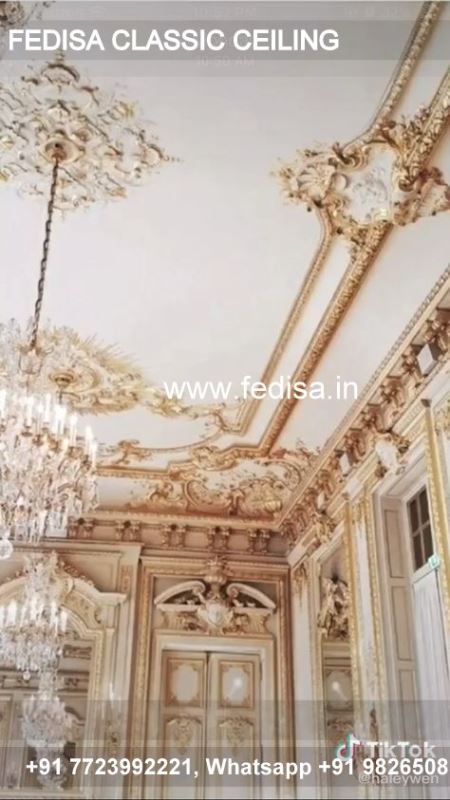 Classic Main Hall Fall Ceiling Design Classical Fiberglass False Ceiling