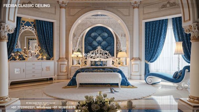Classic False Ceiling Design For Hall With Two Fans Classical False Ceiling With Beams