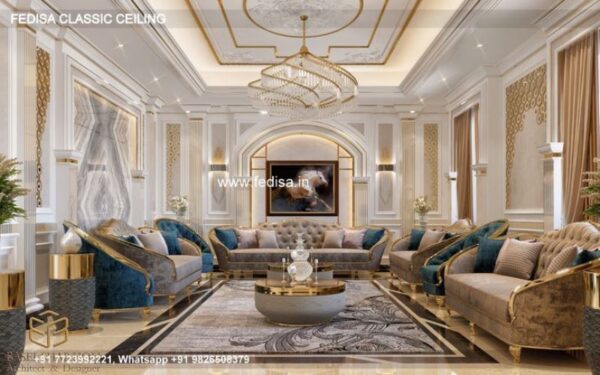 Classical Pop Design For Bedroom Luxury False Ceiling For Square Hall