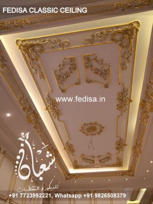 Classic Gypsum Board Design Classical Glass Wool False Ceiling