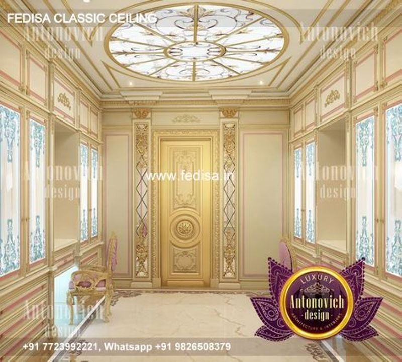 Luxury Gypsum False Ceiling Design Classic Pop Molding Design