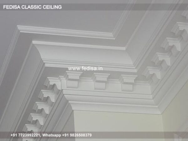 Classical Fall Ceiling Design For Hall With Two Fans Luxury Square Pillar Pop Design