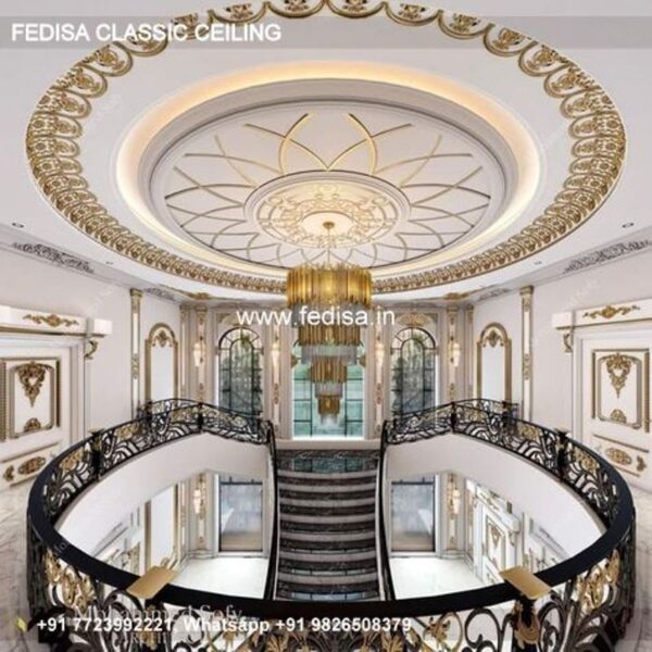 Luxury Wooden False Ceiling Classic Pop Side Border Design