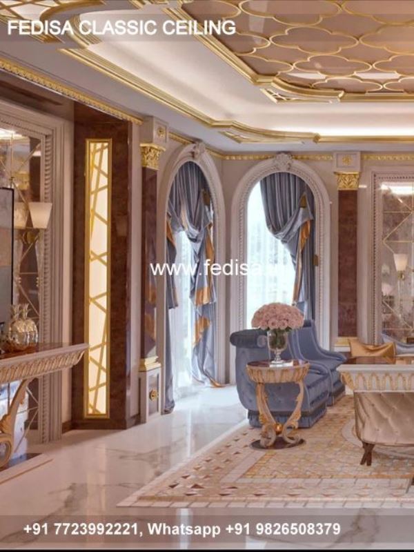 Luxury Gypsum Ceiling Design Classic Pop Design 3d