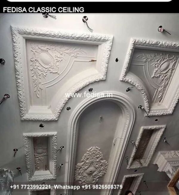 Classical Ceiling Pop Design Small Hall Luxury Main Hall L Shape False Ceiling Design