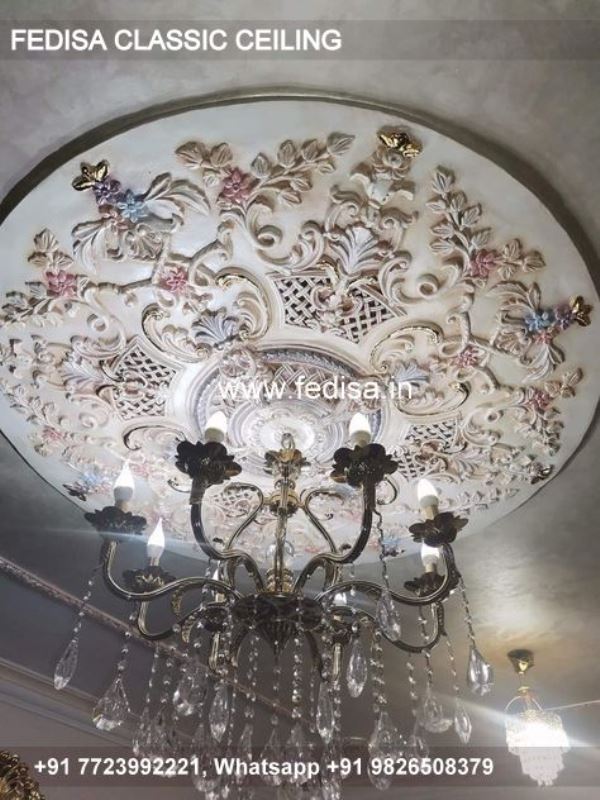 Classical Bedroom False Ceiling Luxury Royal Pop Ceiling Design