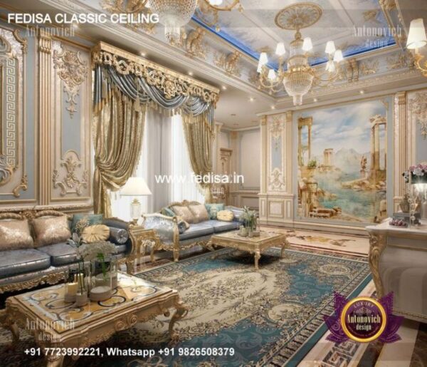 Luxury Gyproc False Ceiling Classic Pop Ceiling Plus Minus Design
