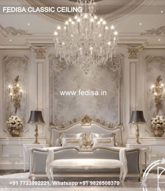 Classical Four Ceiling Design Luxury Round Pop Design For Hall