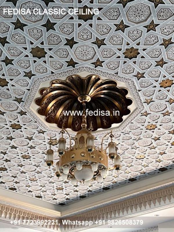 Classical Ceiling Ka Design Luxury Study Room Pop Design