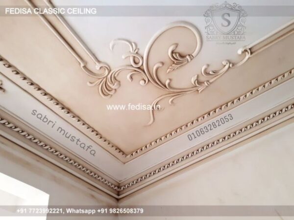 Luxury Pop Design Latest Classic False Ceiling For Two Fans