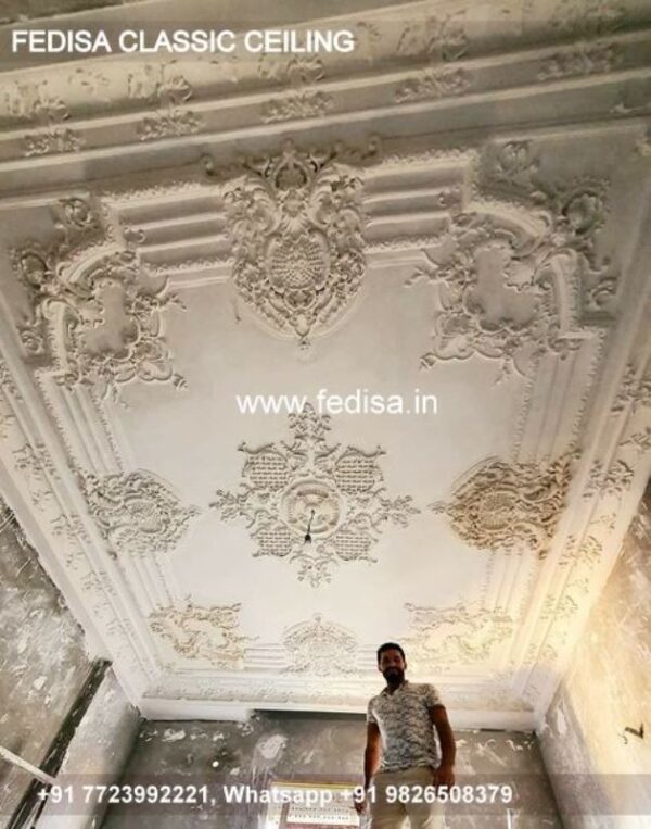 Classical Simple False Ceiling Luxury Double Fan Ceiling Pop Design