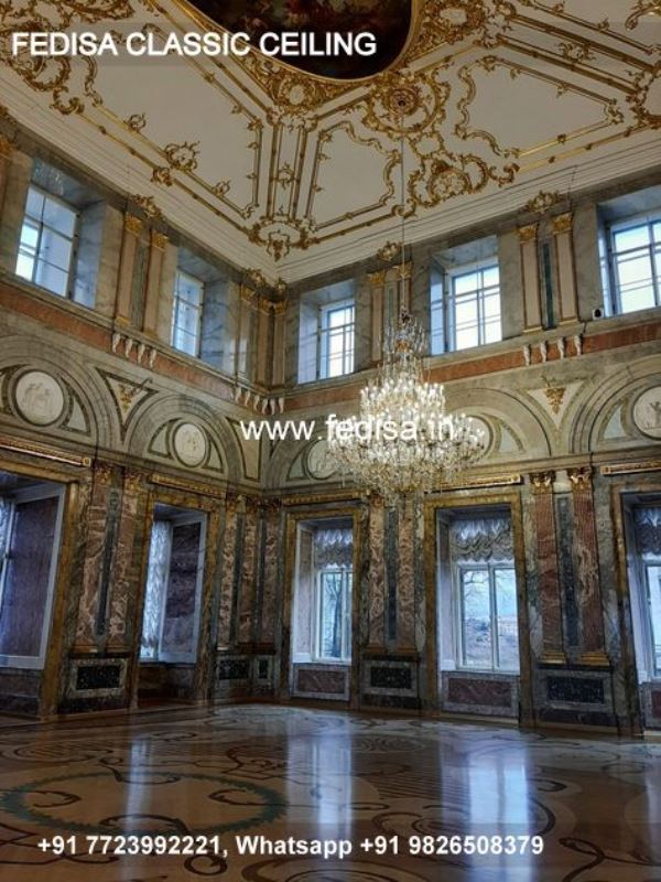 Classical Home Ceiling Design Luxury Wood Color Paint For False Ceiling