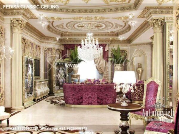 Luxury Pop Design For Bedroom 2040 Classic Hall Ceiling Flower Color