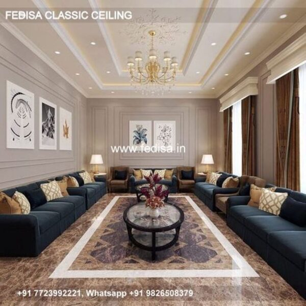 Classic False Ceiling Design For Living Room Classical Simple Flower Pop Design