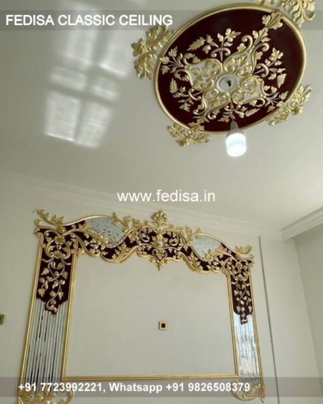 Luxury Pop Dizain Classic False Ceiling Design For Living Room