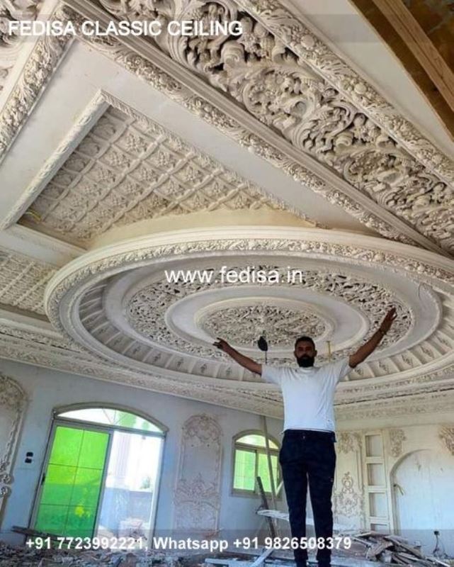 Luxury Pop Design For Drawing Room Classic Fall Ceiling Design For Hall With Two Fans