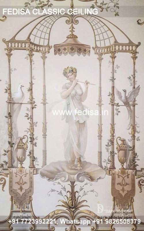 Classic False Ceiling For Hall Classical Wooden Pop Design