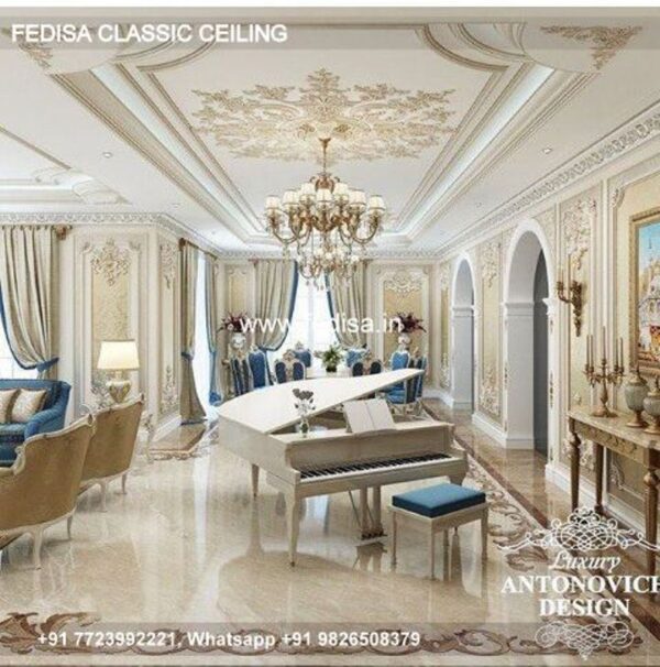 Classical False Ceiling For Bedroom Luxury Bed Ceiling Design