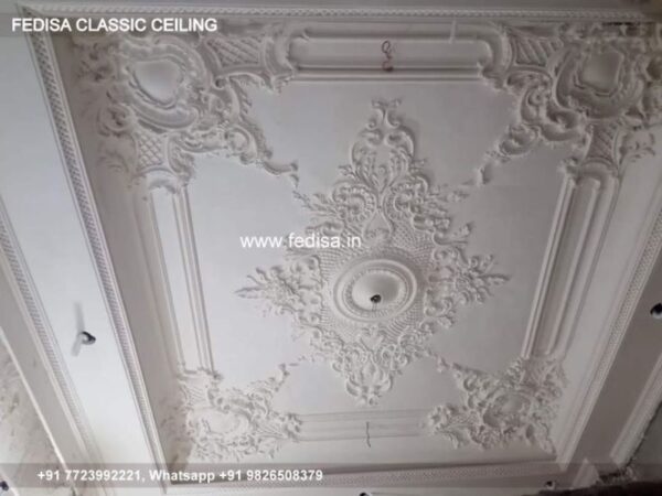 Classical Plus Minus Pop Design For Lobby Without Ceiling Luxury Cement Ceiling Flower Design