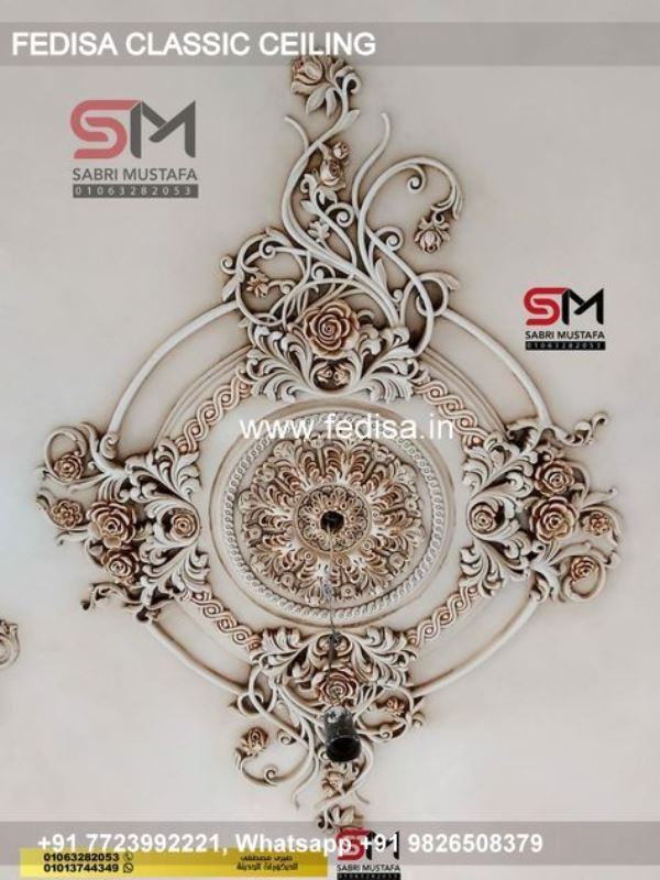 Luxury False Ceiling Color Classic Plaster Of Paris Simple Design For Living Room