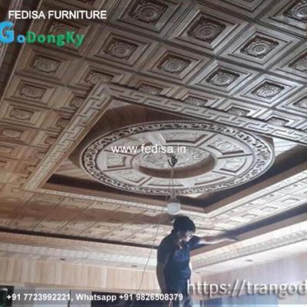 Luxury Bedroom False Ceiling Classic Pop Double Fan Design