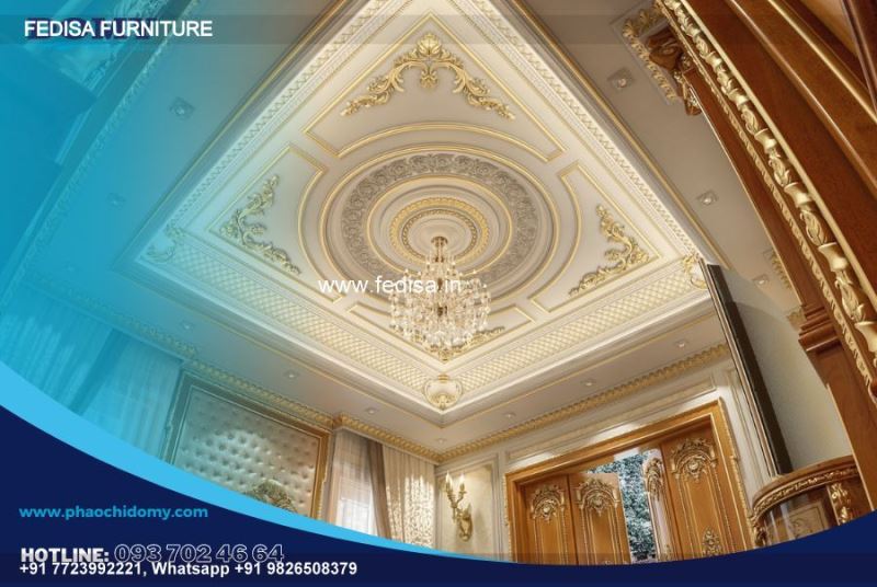Luxury Pop Fall Ceiling Design Classic Sunburst Ceiling Medallion