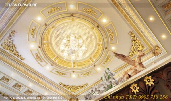 Luxury Gypsum Designs Classic Ceiling For Hall Design
