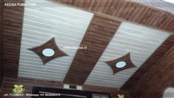 Classical Ceiling Pop Luxury Wood Finish False Ceiling
