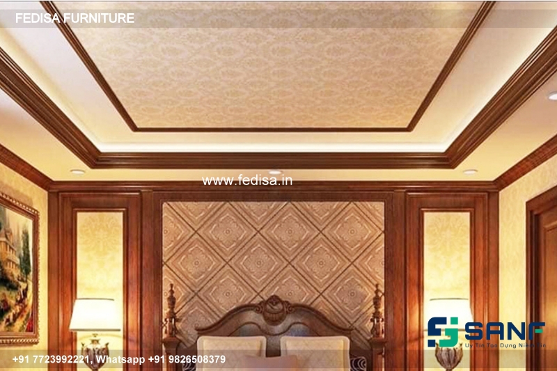 Classic Pop Down Ceiling Design Classical Pitched Roof Bedroom Ideas