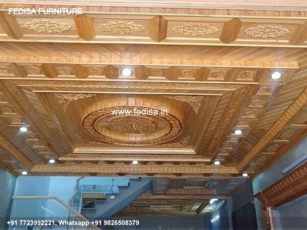 Wooden Ceiling Design False Ceiling Design For Hall With Two Fans Wooden Ceiling Design For House N0-126