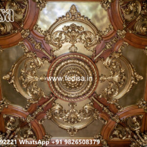 Luxury Ceiling Design Pop Design For Lobby Three Fan No-4649