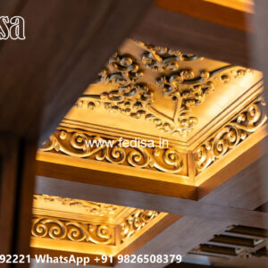 Luxury Ceiling Design Tv Cabinet Pop Design No-4946