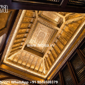 Luxury Ceiling Design Golden Color Pop Design No-6088