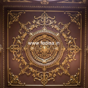 European Classic Ceiling Fall Ceiling Design For Hall With Two Fans No-099