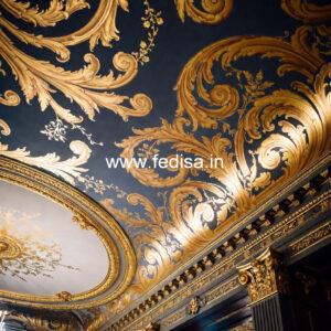 European Classic Ceiling High Ceiling Living Room Ideas No-435
