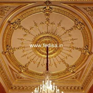 European Classic Ceiling Simple Pop Design For Hall With Two Fans No-468